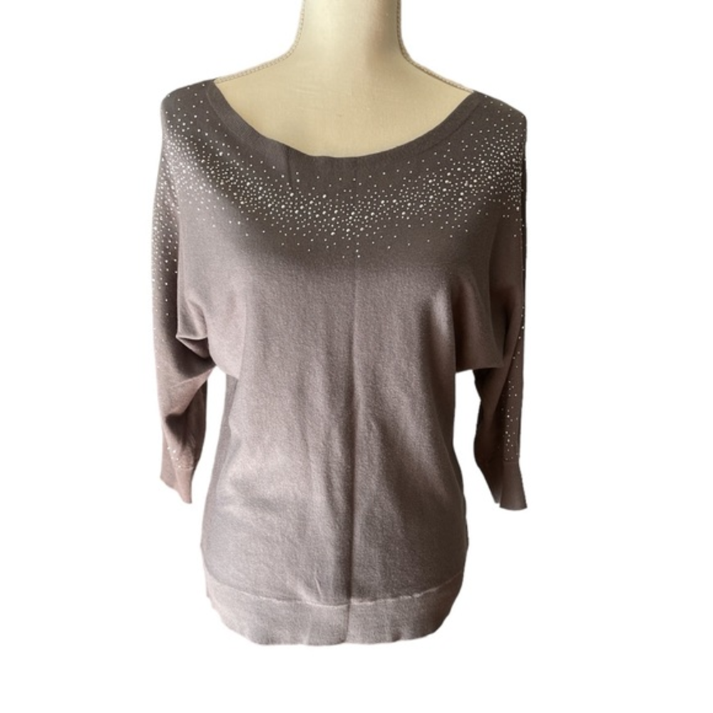 7th‎ Avenue Gray Bejeweled Sweater